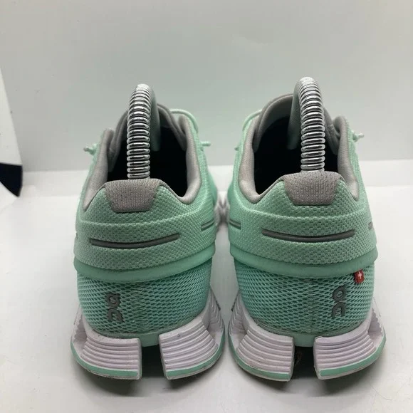 Womens On Cloud Cloud 5 Womens 7 Glacier Grey Meadow Green Running Sneakers Shoe - Picture 4 of 12